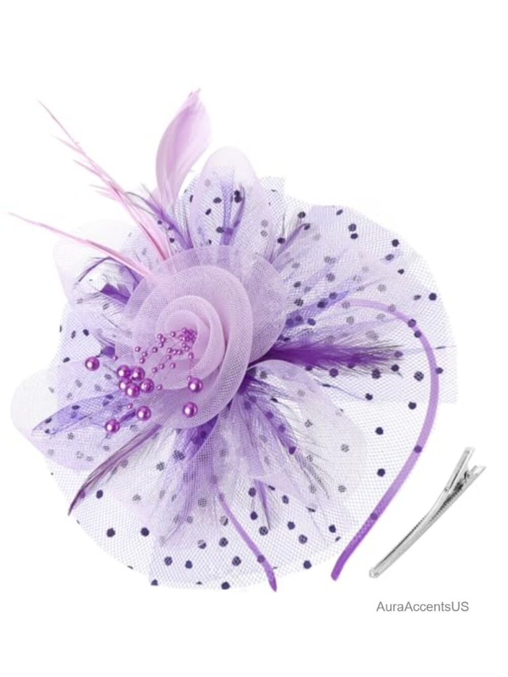Vintage Fascinator Hat Feathers Sinamay Mesh Special Occasion Headwear